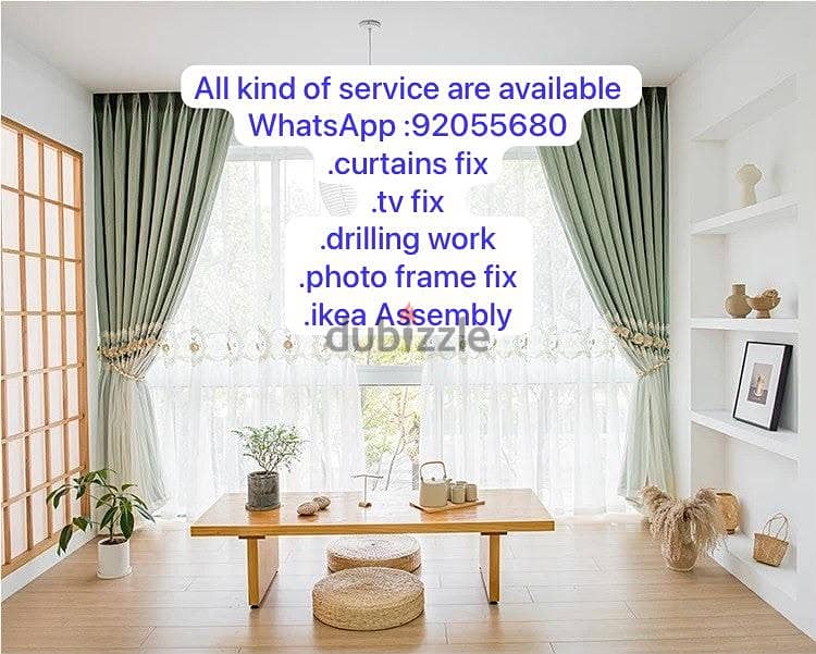 curtain/TV/photo fix in wall/IKEA fix,carpenter work/drilling work/etc 1