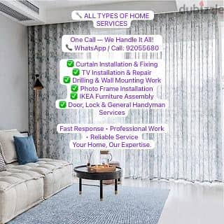 curtain/TV/photo fix in wall/IKEA fix,carpenter work/drilling work/etc 2