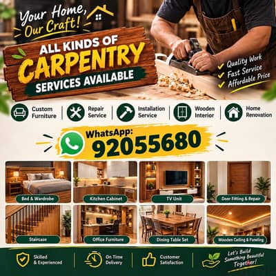carpenter/furniture,IKEA fix repair/curtain,TV fix in wall/drilling