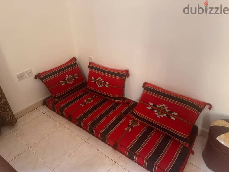 Arabic Majlis Floor Seating Set, Sadu Design, 2 Sets 1