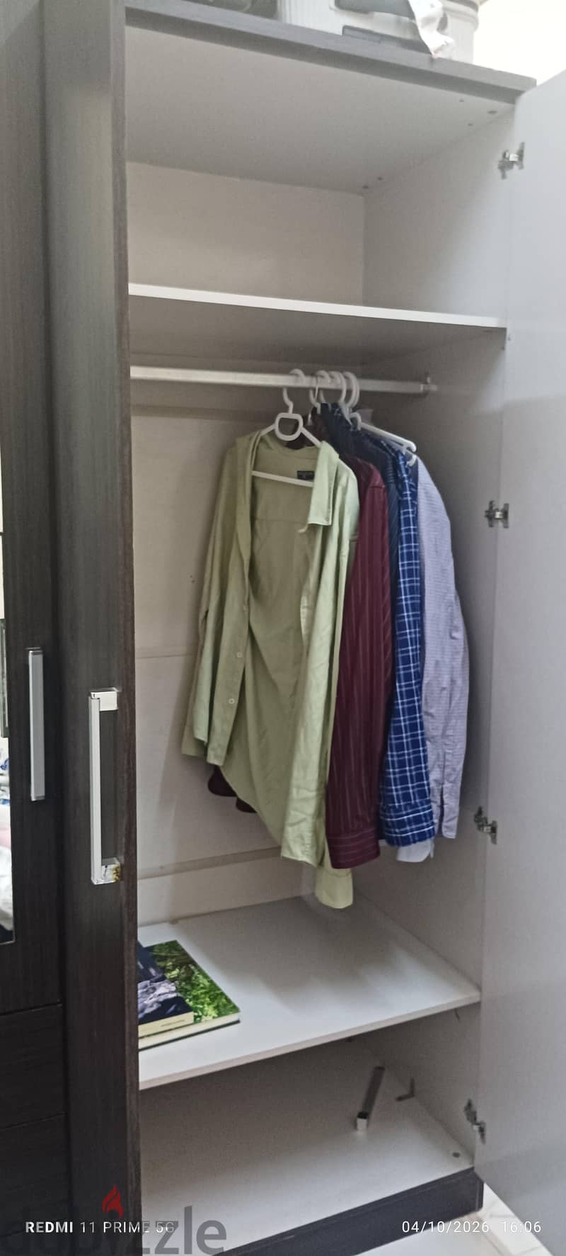 4-Door Wooden Wardrobe with Mirror & Drawers – For Sale 7