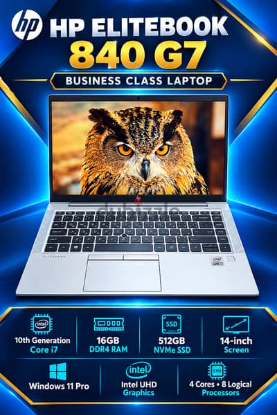 78426067 HP ELITEBOOK 840 G7 10th GENERATION ( 03-25-2021 ) CORE i7 16GB RAM DDR-4 512GB SSD NVMe 14