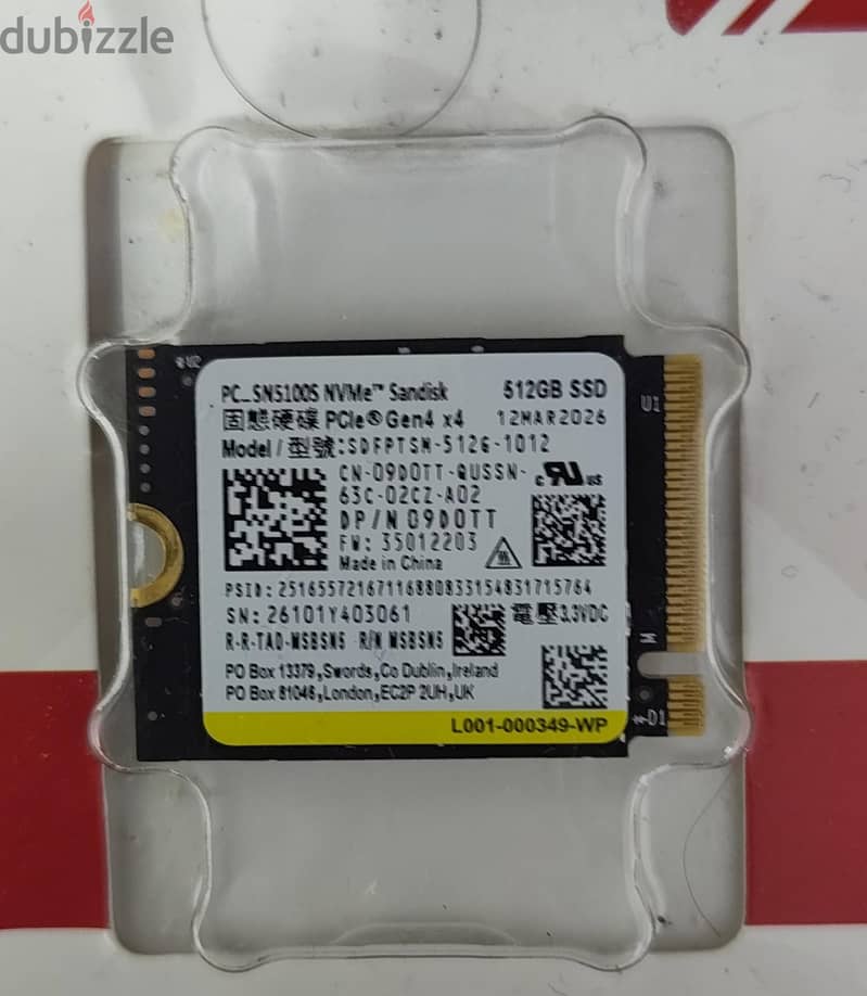 Samsung & Sandisk 512GB NVMe M. 2 2230 Solid State Drive 1