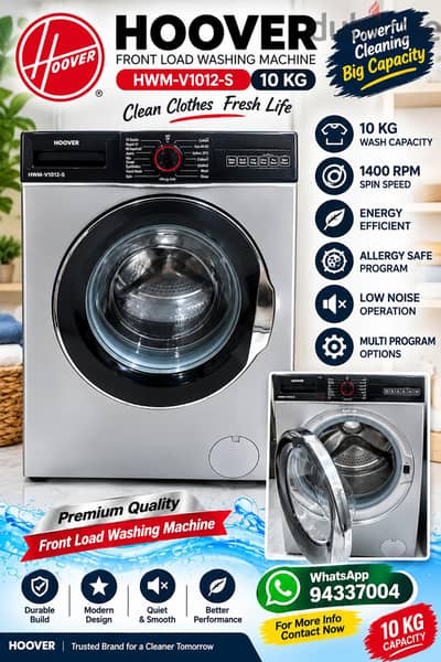 10 kg washing machine Available