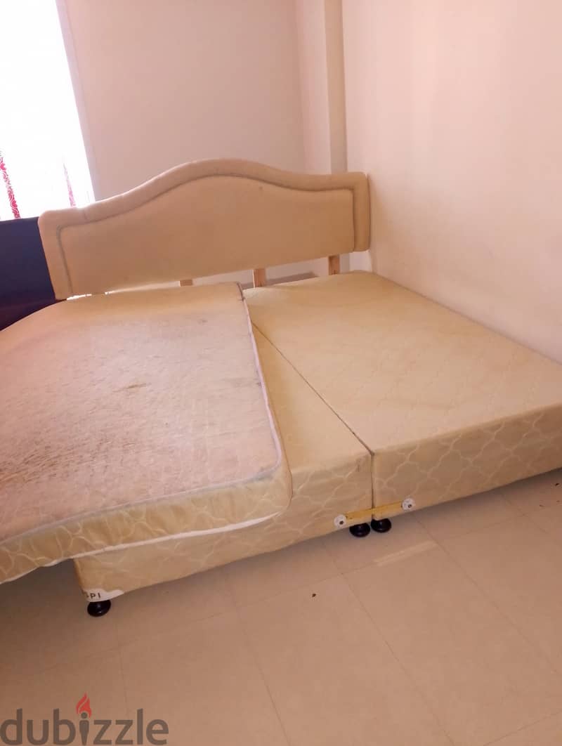 Sale for Kind size bed,mattress and TV cupboard 1