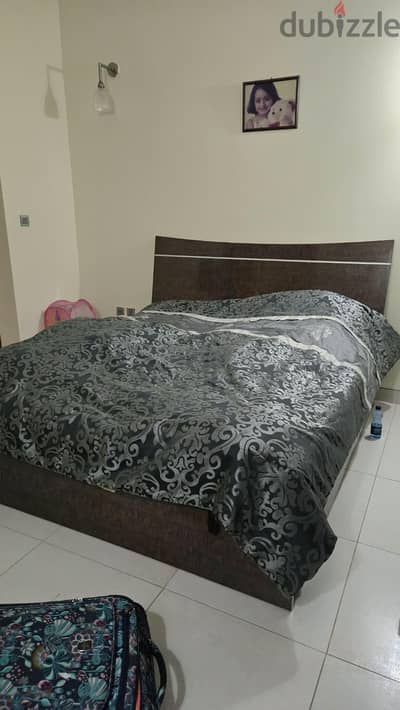 Double cot (Home centre) with hydraulic door for storage WITH mattress