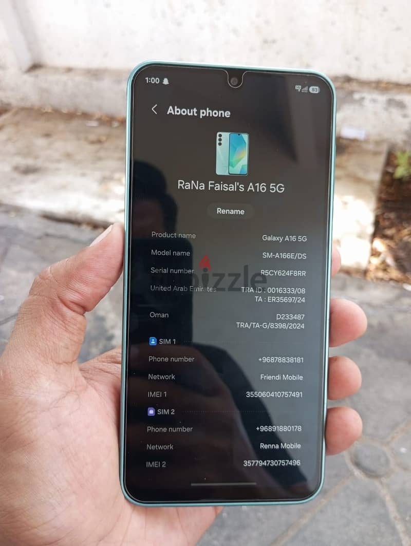 Samsung A16 5G 8GB Ram 256GB storage 7