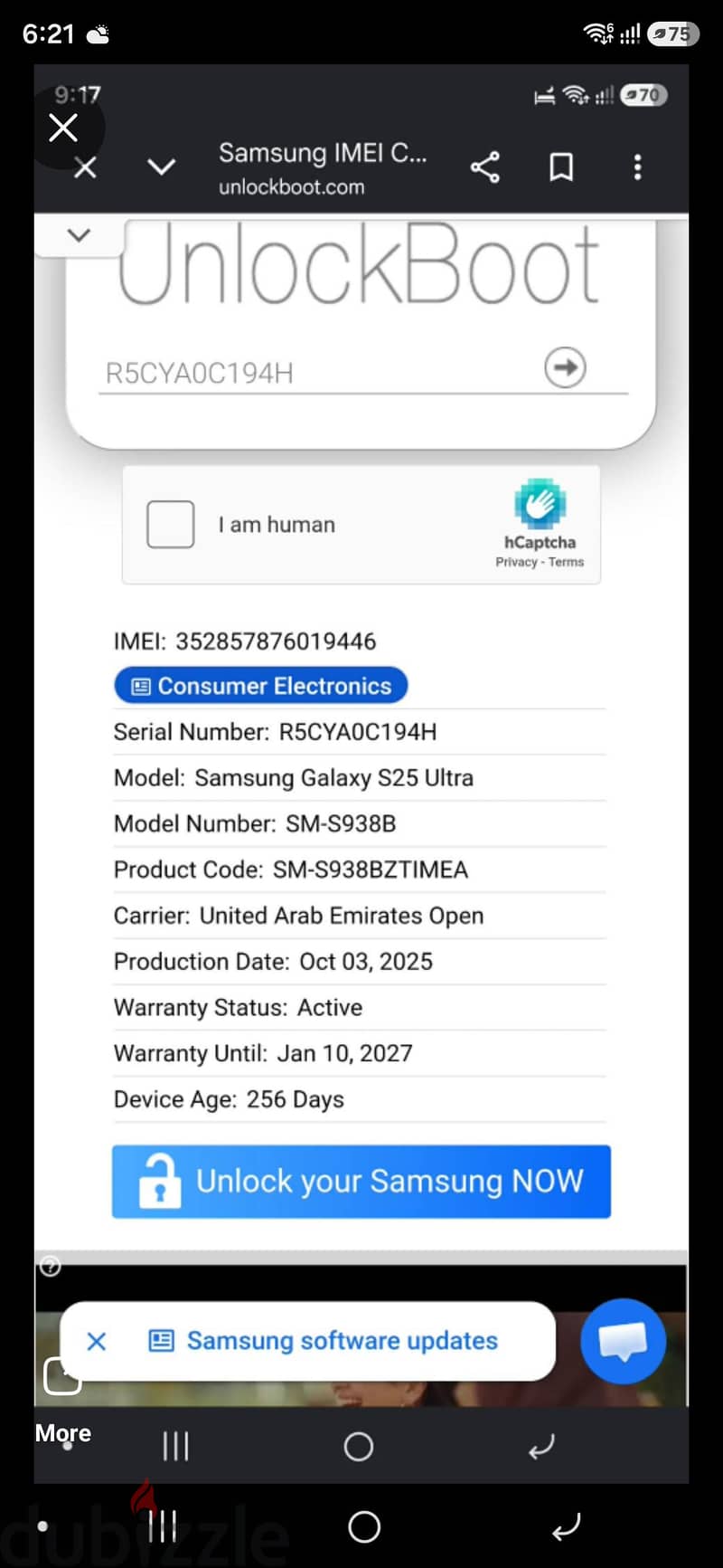 SAMSUNG S25 ULTRA 256 GB 9