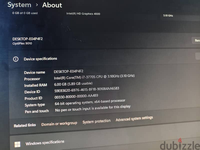 PC Full (i7/Ram 6/HDD 500) with monitor 7