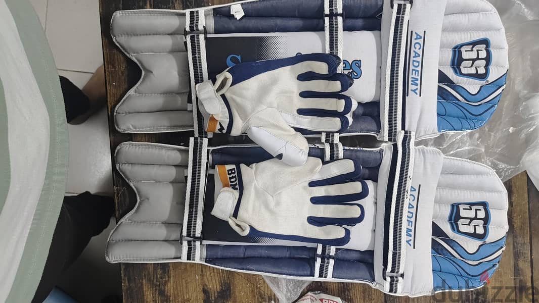 CRICKET PAD AND GLOVES 1
