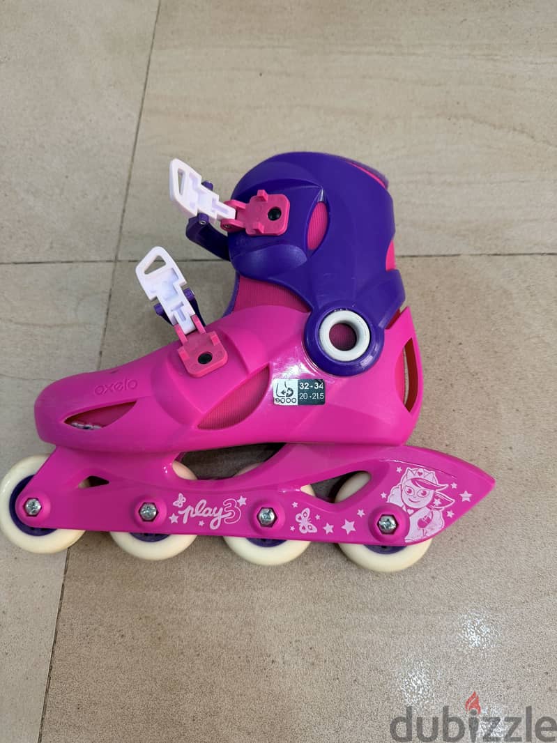 Oxelo Kids Inline Skates with Protective Gear – Size 32-34 1