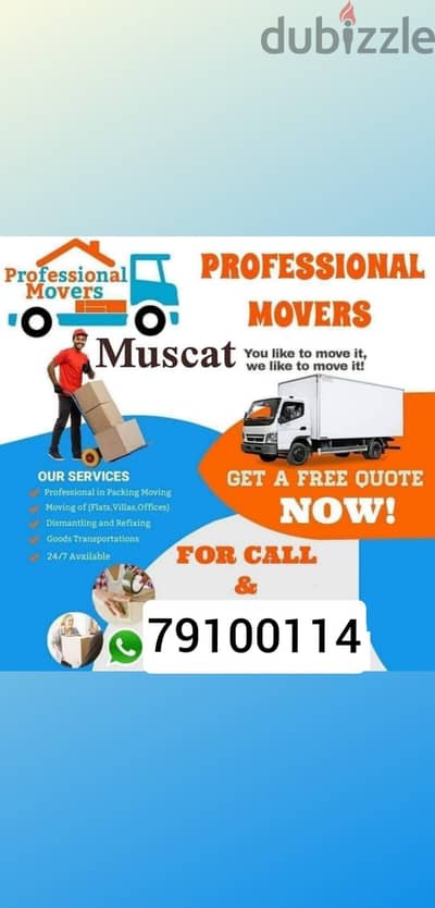 Muscat movers and packers House villa  office and sotre shifting