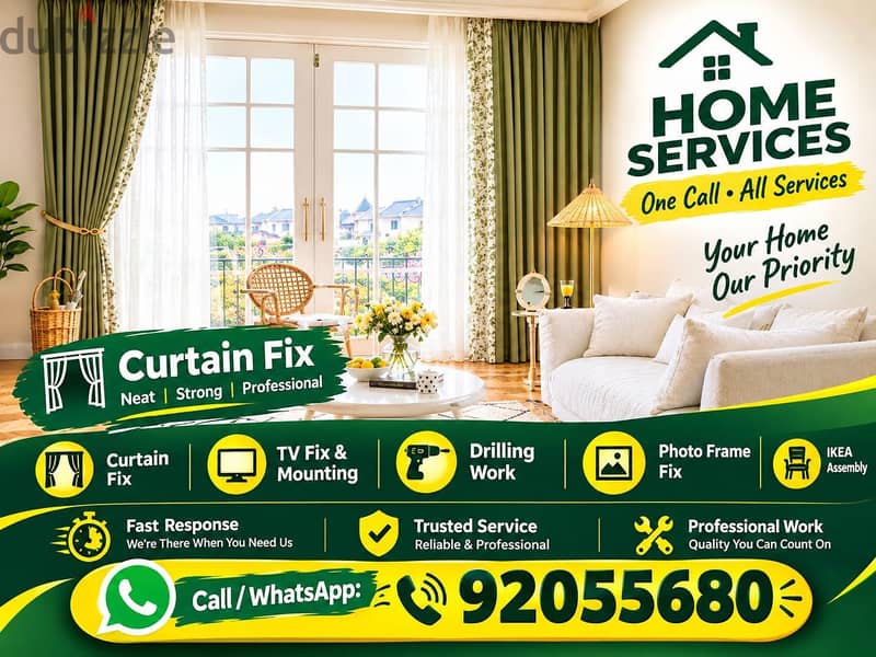 curtain/TV/photo fix in wall/IKEA fix,carpenter work/drilling work/etc 1