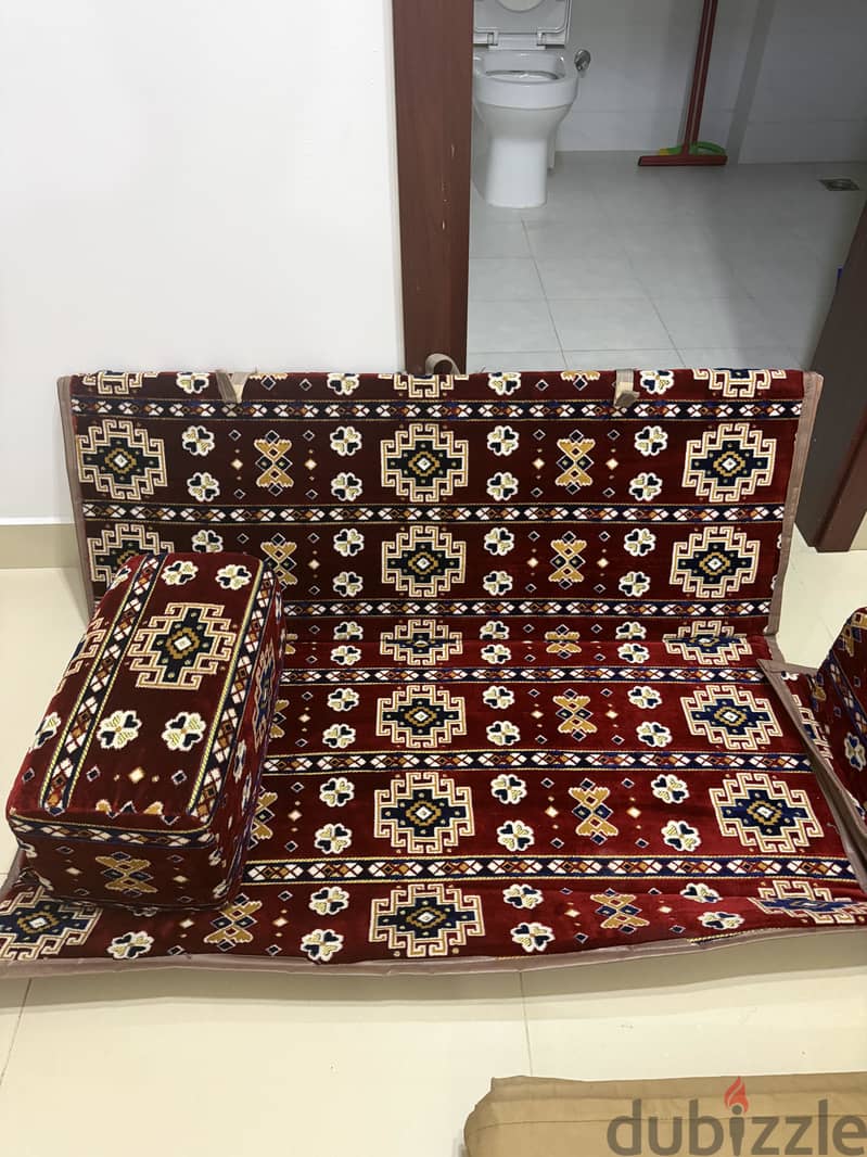 2 seats with handle & large floor carpet same set 3