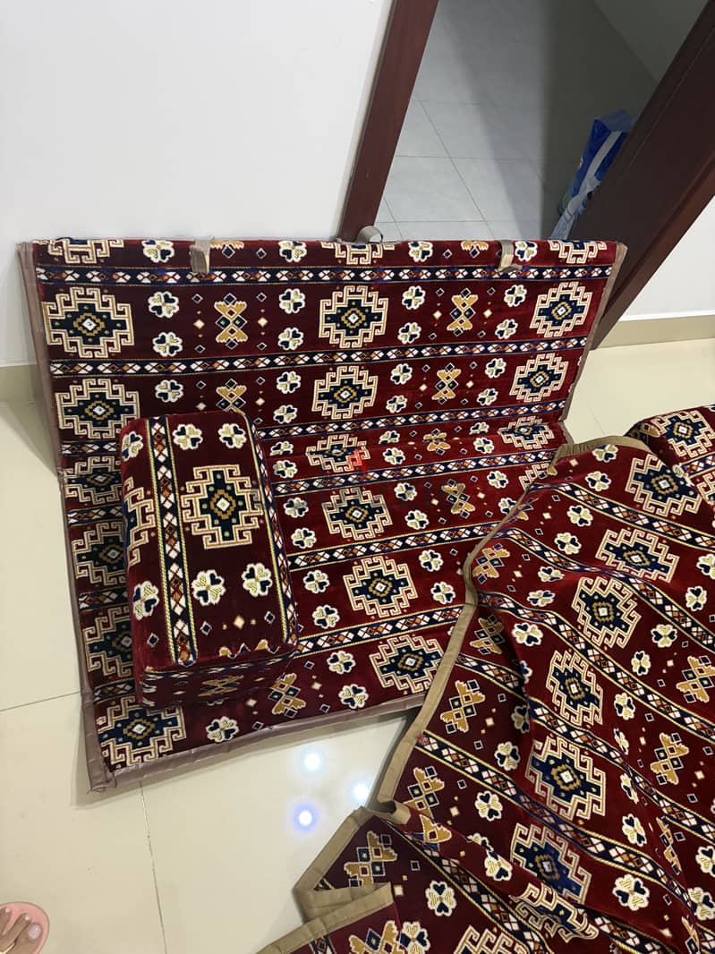 2 seats with handle & large floor carpet same set 9