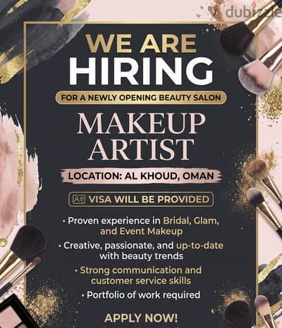 Makeup Artist needed for a newly opening Ladies Beauty Saloon in Alkhod