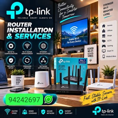 TPLink router range extender selling configuration & cable pulling