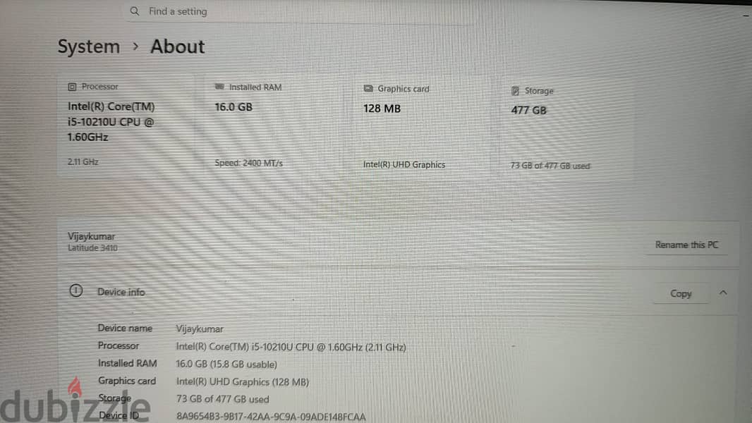 DELL LAPTOP I510th GEN 16GB RAM 512GB SSD TOUCH SCREEN FOR SALE 1