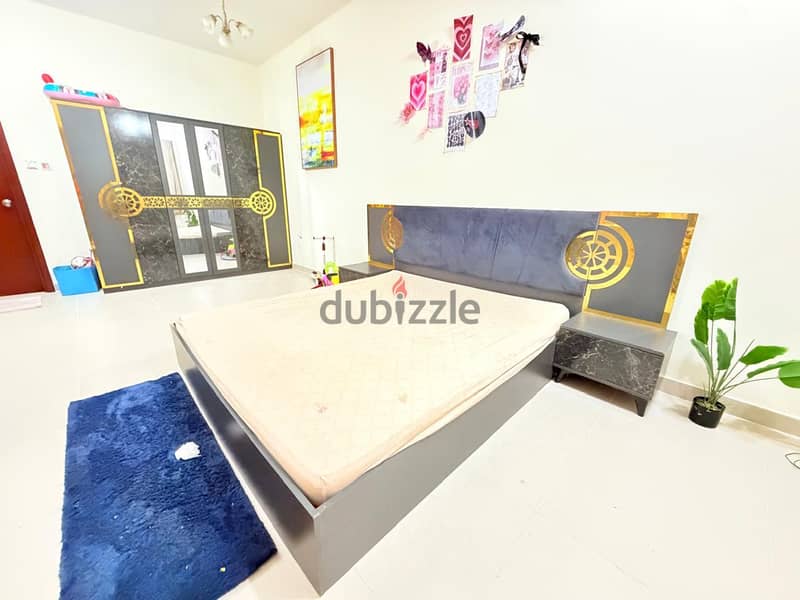 Double Bed+Wardrobe+ small Almirah+Sitting stool 3