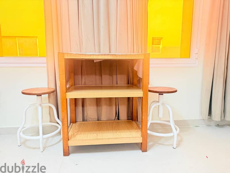 Double Bed+Wardrobe+ small Almirah+Sitting stool 4