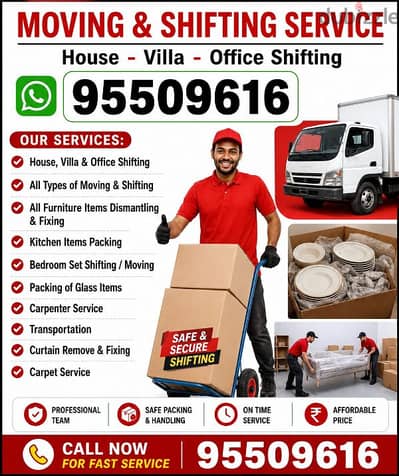 movers and Packers house shifting office shifting Villa shifting store