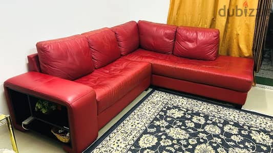 leather L - shape sofa