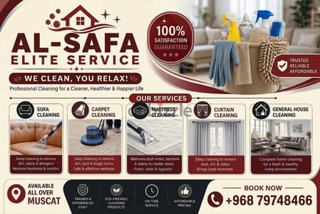 House, Sofa, Carpet ,Mattress,  Cleaning service Availabl All Muscat