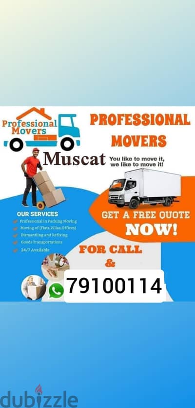 muscat movers and packer house villa office and store shifting or