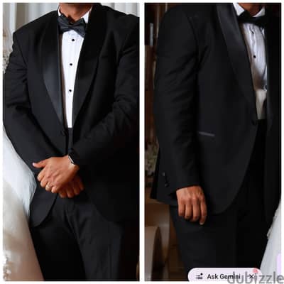 full tuxedo suit black  بدلة رسمية كاملة