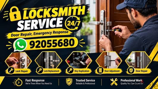 lock door open/door repair/electric lock fix/locksmith/carpenter/
