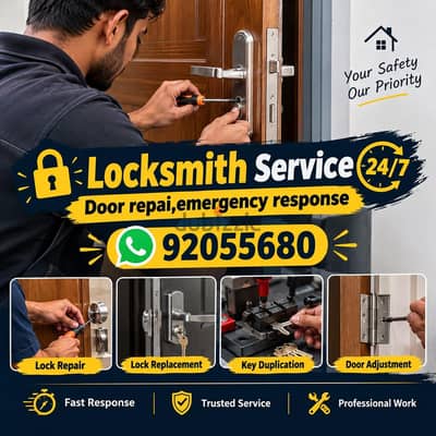 lock door open/door repair/electric lock fix/locksmith/carpenter/