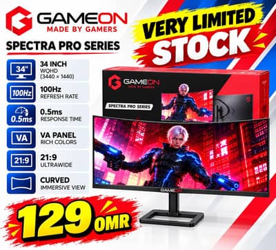 34 INCH CURVE MONITOR  WQHD(3440 ×1440) WITH 100 HZ