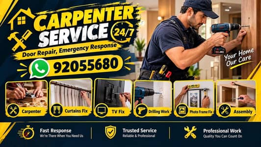carpenter/furniture,IKEA fix repair/curtain,TV fix in wall/drilling