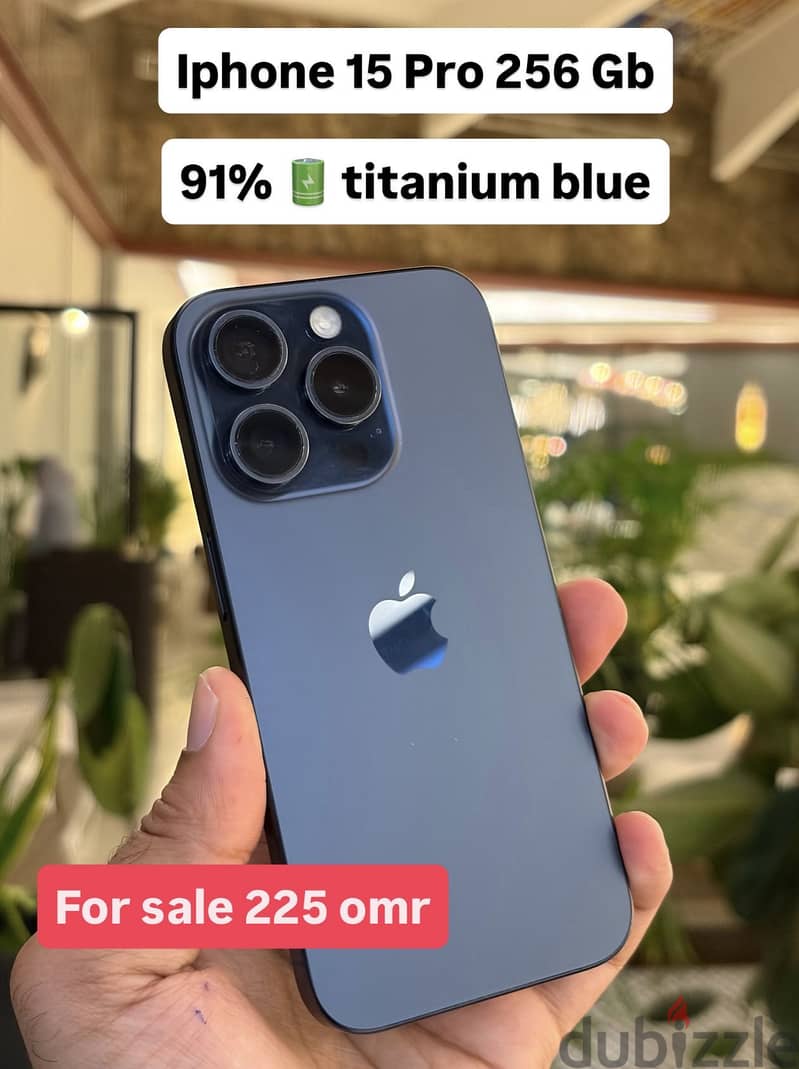 Apple - iPhone 15 Pro 256 gb Blue 91 % battery health 1