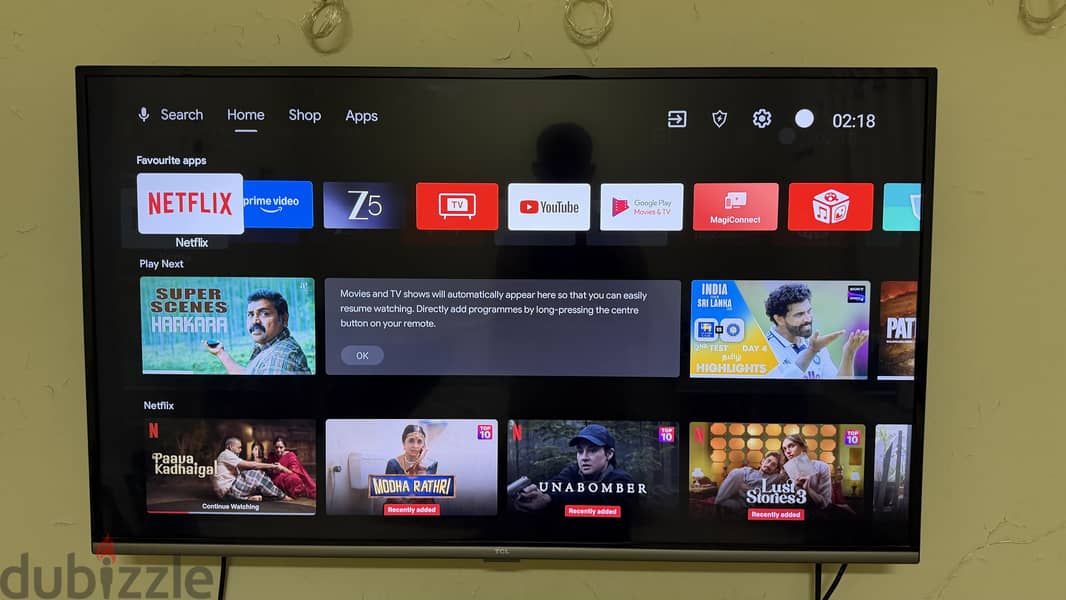 TCL 43” 4K UHD Android Smart TV 5