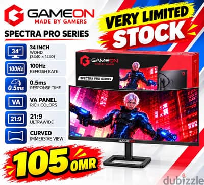 34 INCH CURVE MONITOR  WQHD(3440 ×1440) WITH 100 HZ
