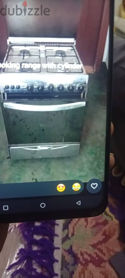 cooking range with gas cylinder