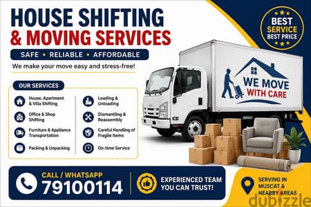 muscat movers and packer house villa office and store shifting or