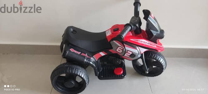 Rechargeable electric motorcycle for children