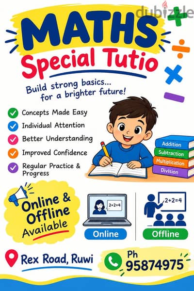 Tution  kg to 8th ( maths special tution)