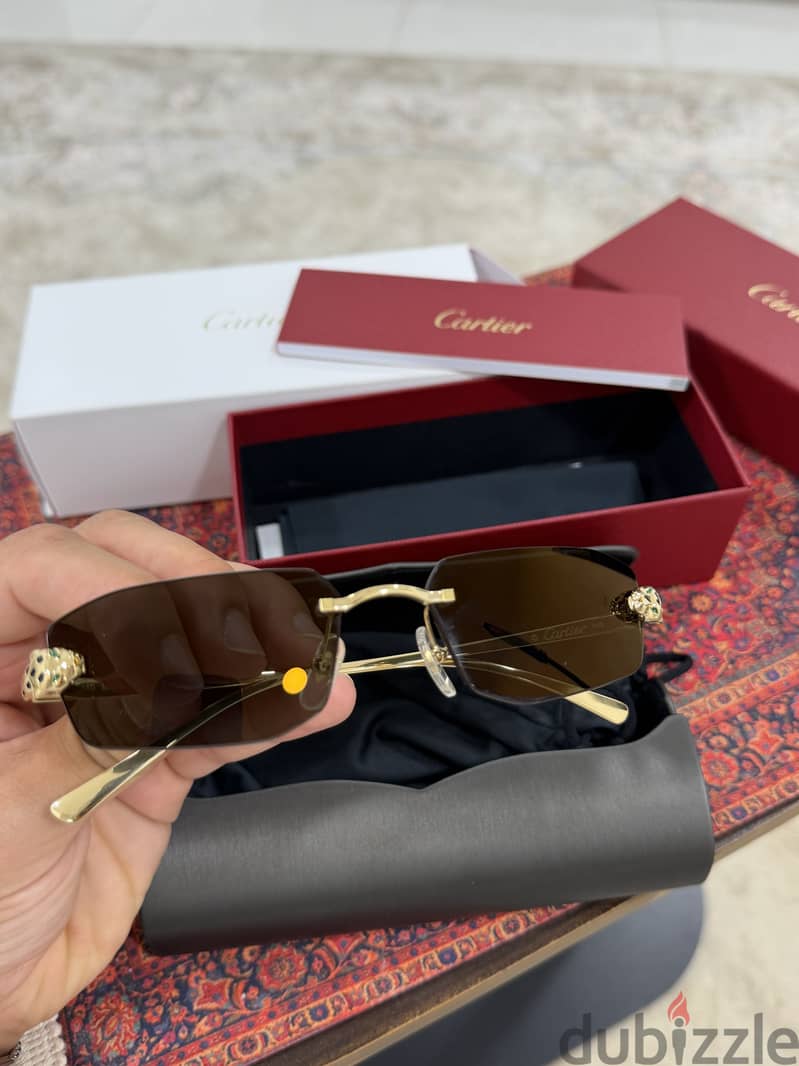 Cartier CT0474S Sunglasses – Gold Rimless Design 2
