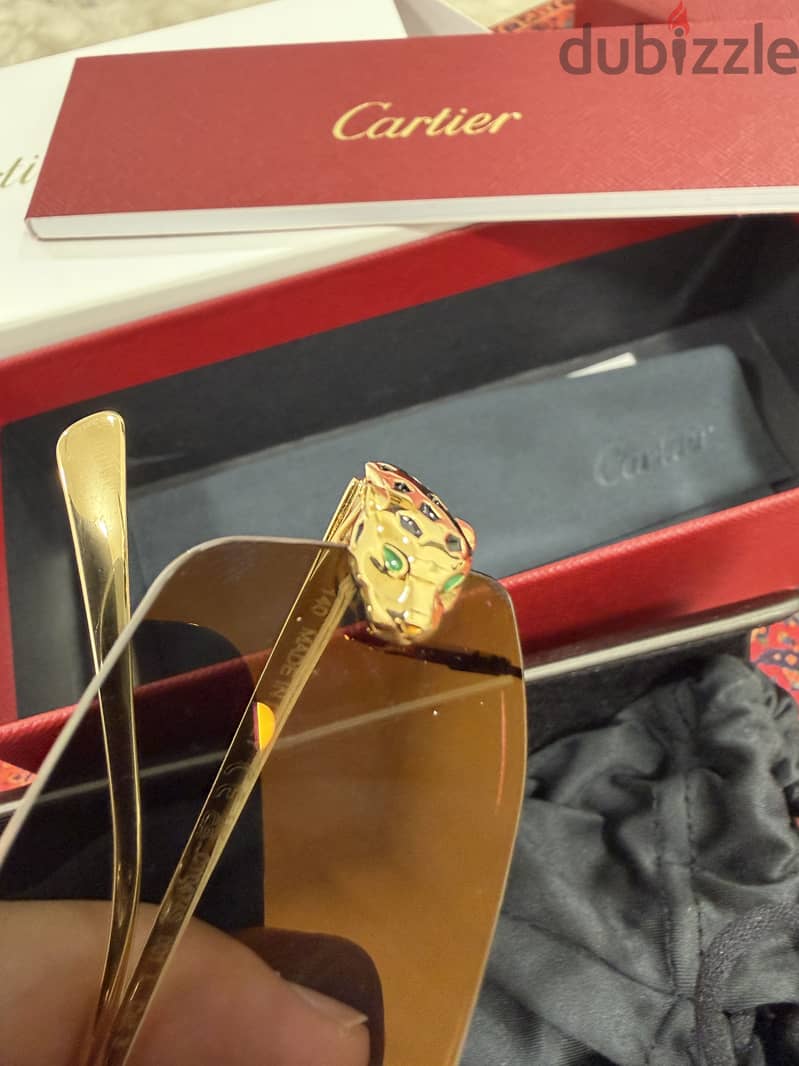 Cartier CT0474S Sunglasses – Gold Rimless Design 7