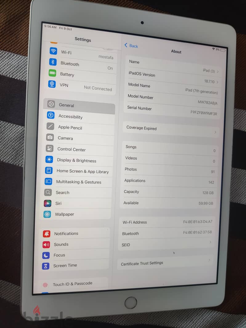 iPad 7 good condition 128 GB 1