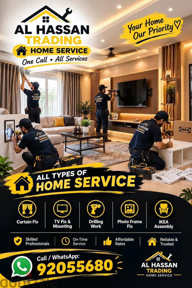 curtain/TV/photo fix in wall/IKEA fix,carpenter work/drilling work/etc 1