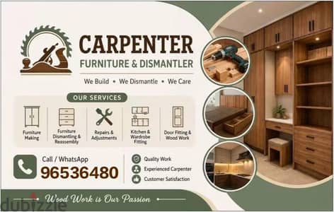 Professional carpenter service Furniture fixing and house moving