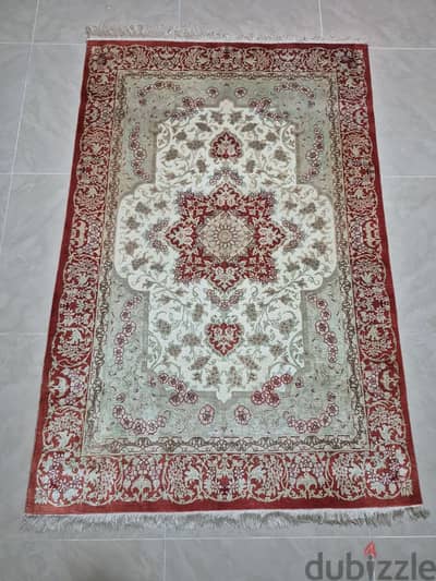 سجادة حرير إيرانية أصلية من قم – حرير على حریر Handmade Iranian Qom Silk-on-Silk Carpet