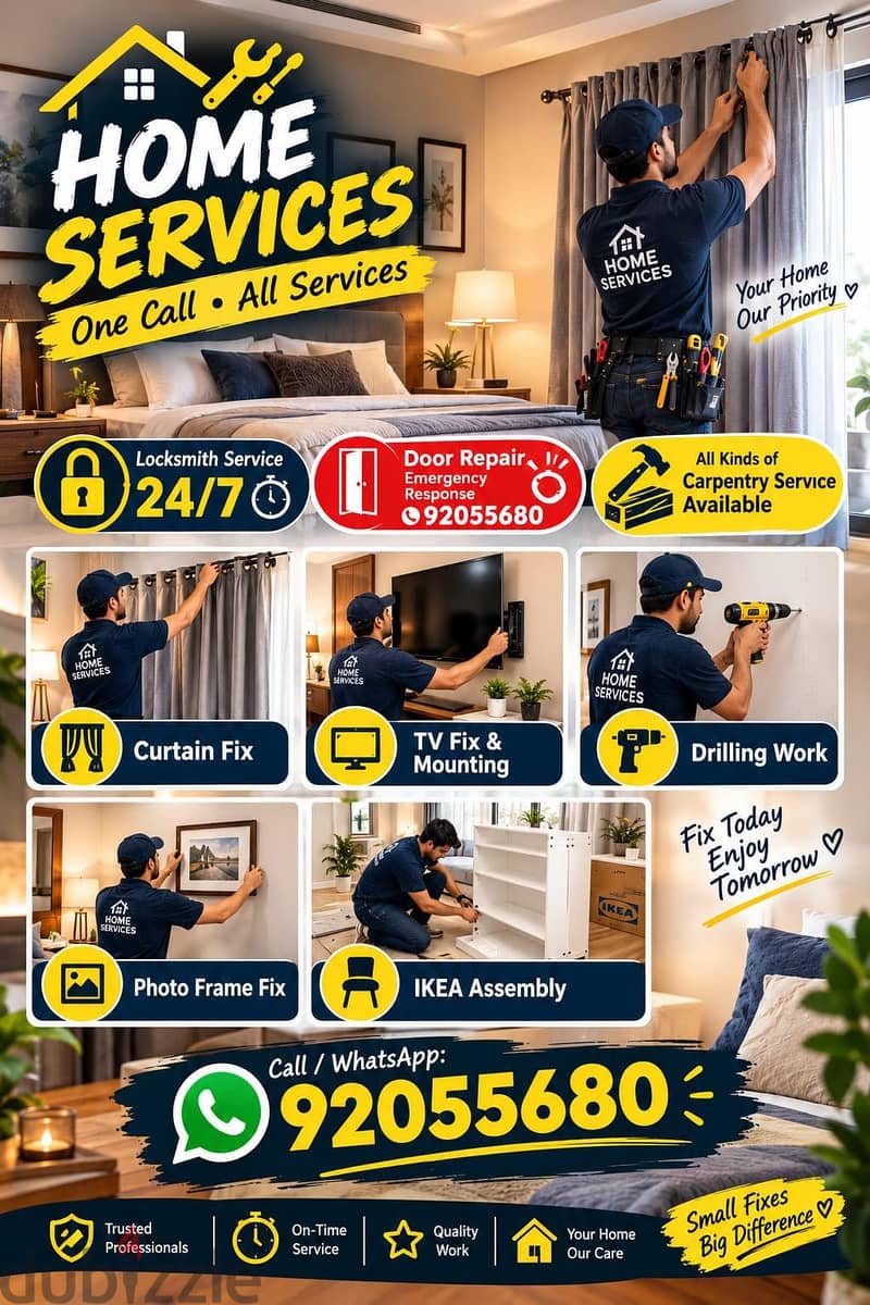 carpenter/furniture,IKEA fix repair/curtain,TV fix in wall/drilling 2