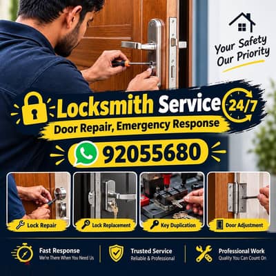 lock door open/door repair/electric lock fix/locksmith/carpenter/