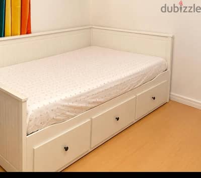 IKEA HEMNES Daybed with 3 Drawers + 2 Mattresses