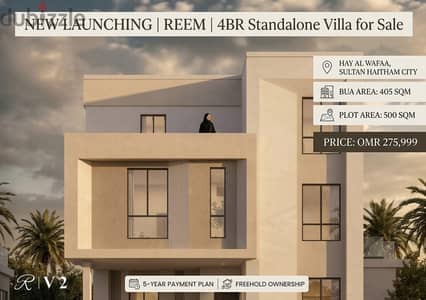 New Launching | REEM 4BR Standalone Villa for Sale | Hay Al Wafaa, Sultan Haitham City | 5-Year Paym